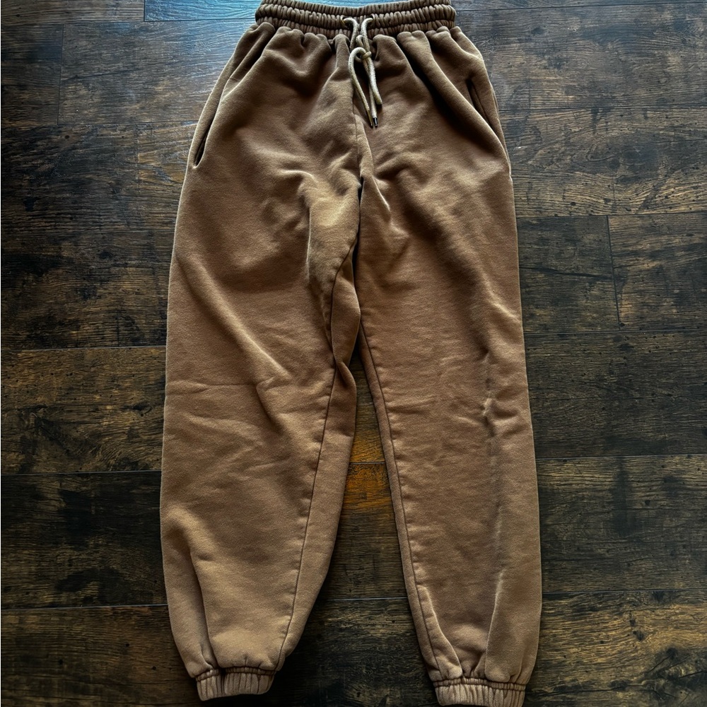 JLuxlabel Gorgeous Thick Brown Joggers Like New in Excellent Condition